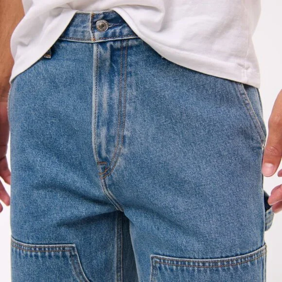 Abercrombie & Fitch 90s Loose Baggy Workwear Carpenter Relaxed Fit Jeans 34x32 - Picture 4 of 10